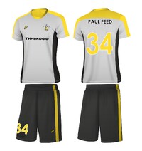 Мужская футбольная форма №2 черный, серый, желтый