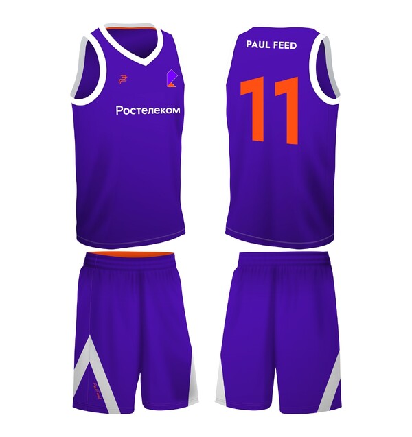 Мужская баскетбольная форма фиолетовая